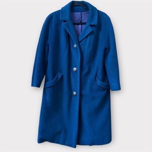 Vintage 1950s-60s Blue Connoisseur La Vigna 100% cashmere coat